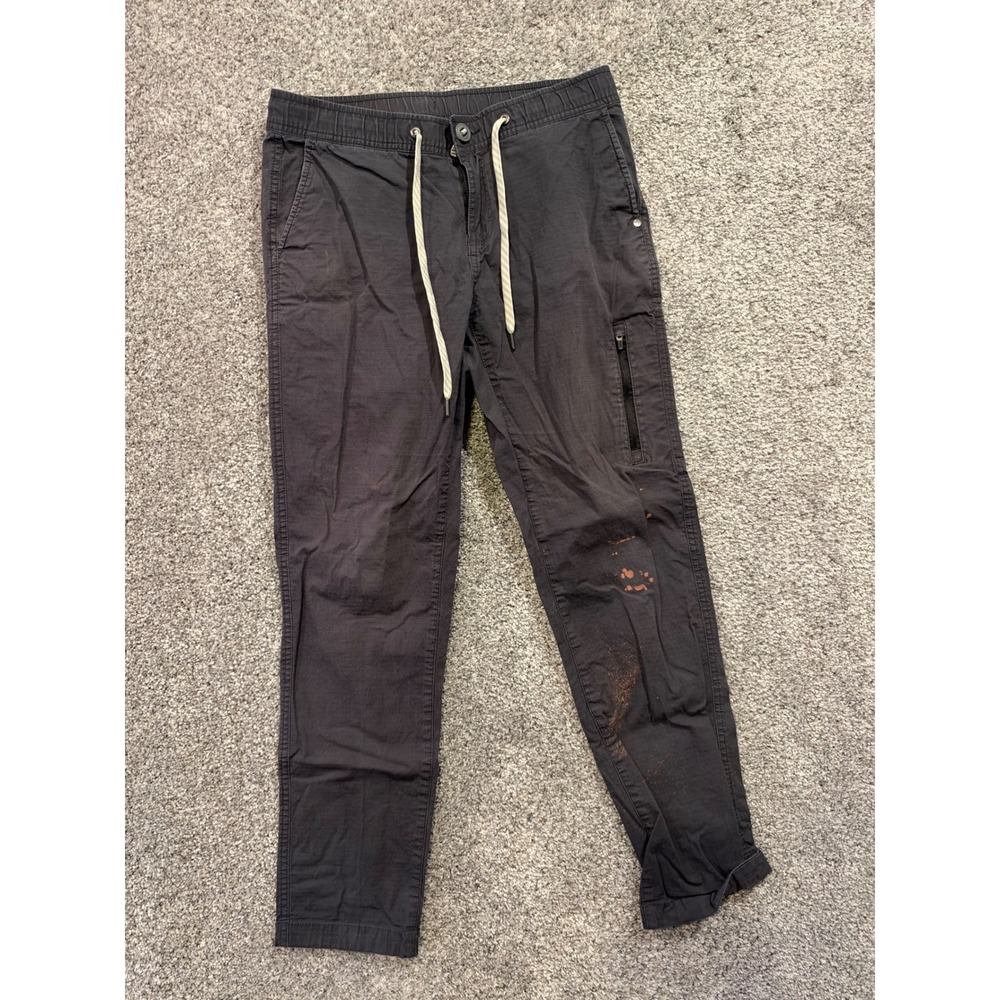 Vuori Ripstop Climber Pants Womens S Charcoal Grey Tapered Jogger Stained *